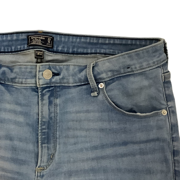 Abercrombie & Fitch Blue 33/16 L Women Curve Love High Rise Super Skinny Jeans - Picture 4 of 8